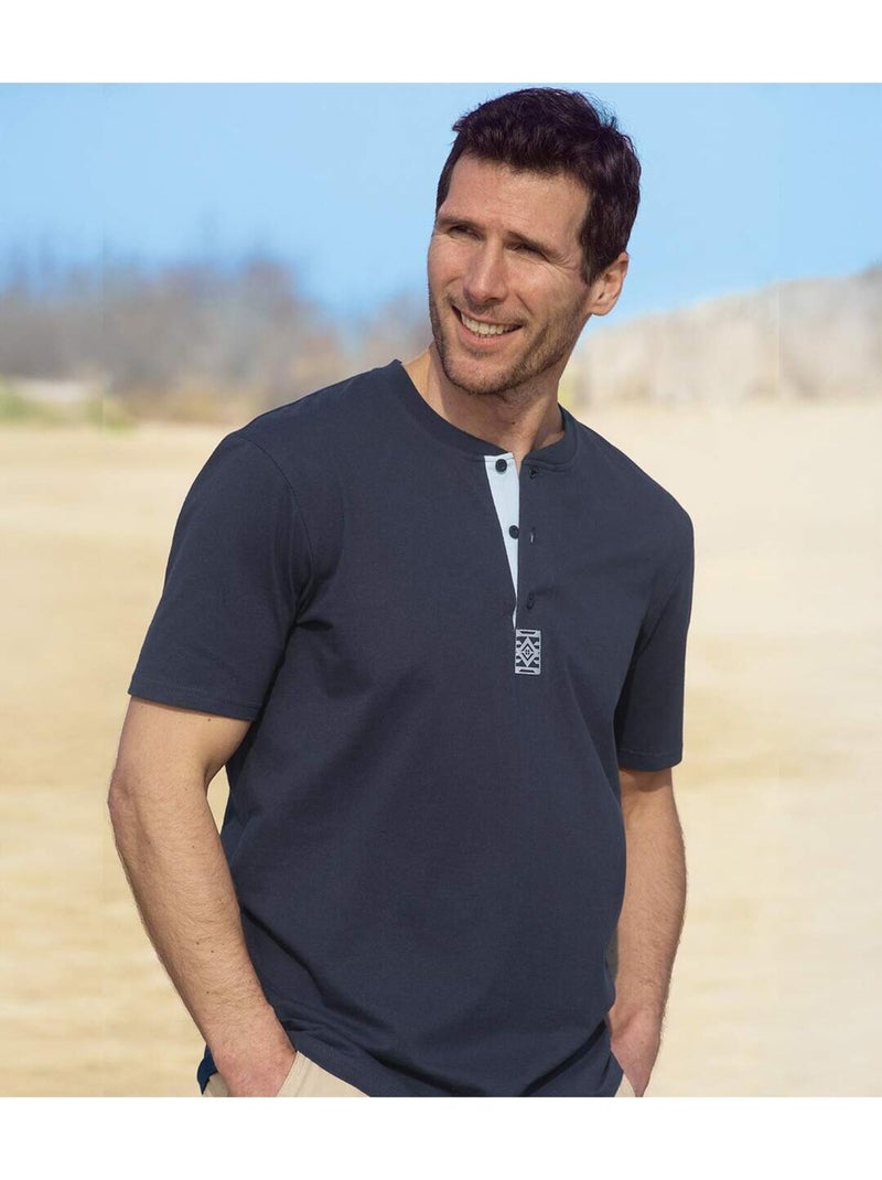 Lot de 6 Tee-Shirts Col Tunisien  - ATLAS FOR MEN Vert anis - Kiabi