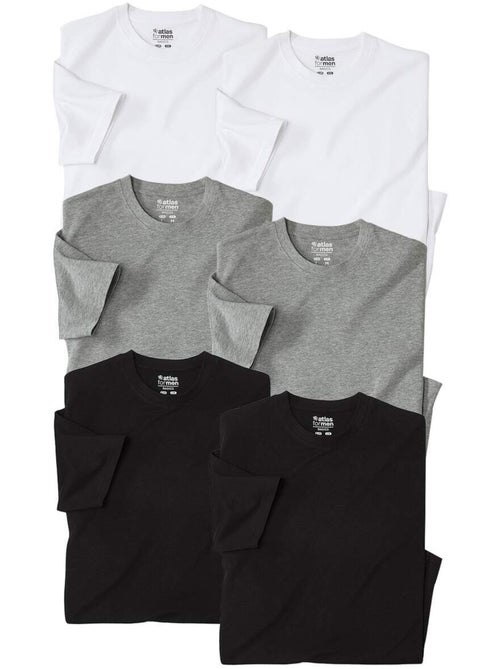Lot de 6 Tee-Shirts Unis  - ATLAS FOR MEN - Kiabi