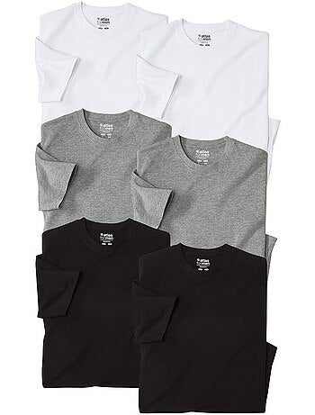 Lot de 6 Tee-Shirts MC Col Rond Unis - ATLAS FOR MEN