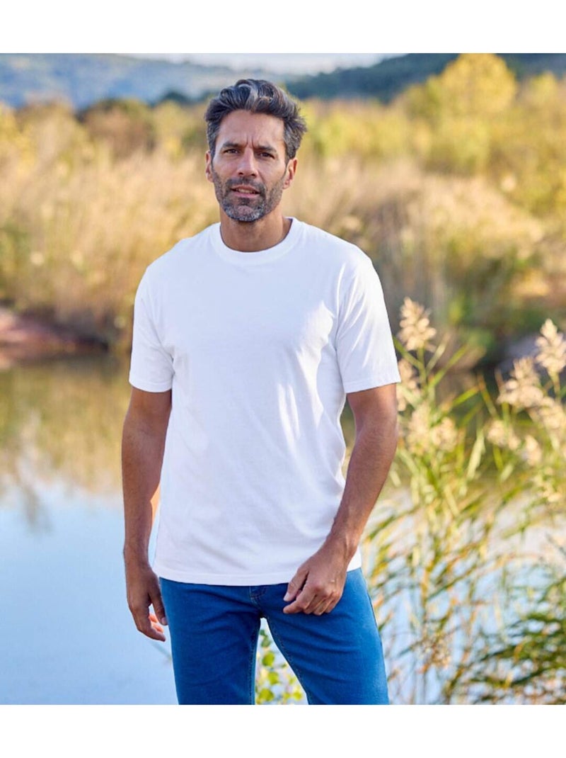 Lot de 6 Tee-Shirts Unis  - ATLAS FOR MEN Blanc Gris Noir - Kiabi