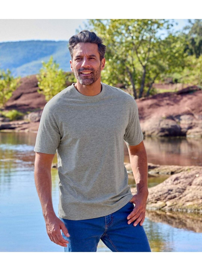 Lot de 6 Tee-Shirts Unis  - ATLAS FOR MEN Blanc Gris Noir - Kiabi