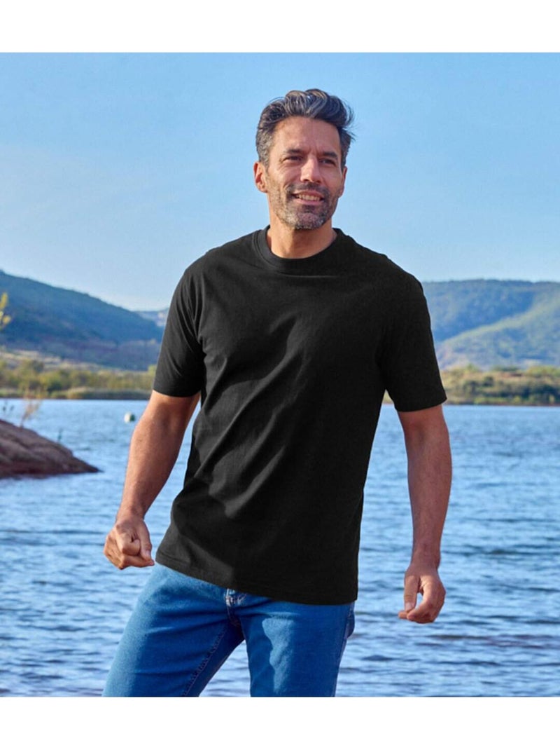 Lot de 6 Tee-Shirts Unis  - ATLAS FOR MEN Blanc Gris Noir - Kiabi