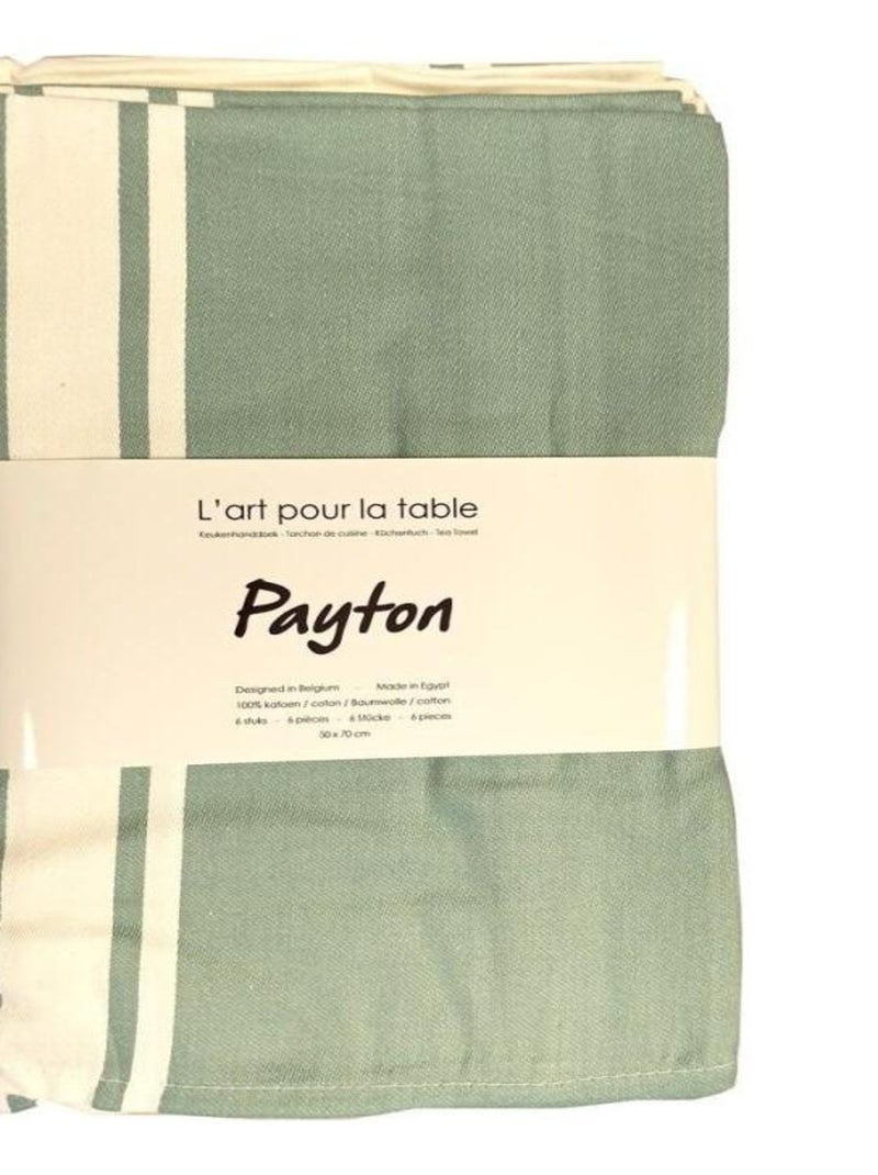 Lot de 6 torchons 50x70 Payton minéral coton Bleu - Kiabi