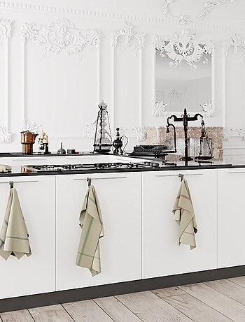 Lot de 6 torchons de cuisine pur Lin NORMANDIE