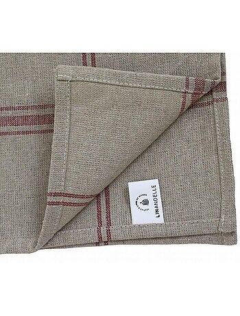 Lot de 6 torchons de cuisine pur Lin NORMANDIE