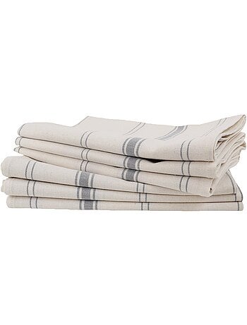 Lot de 6 torchons métis lin-coton BRASSERIE