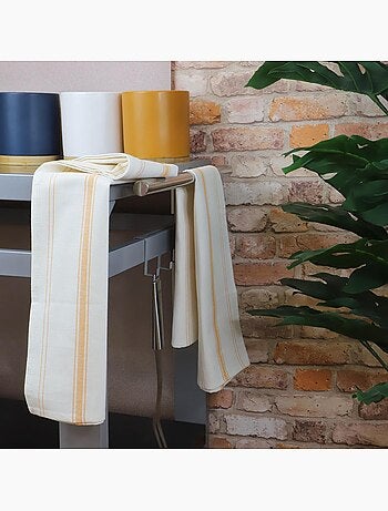 Lot de 6 torchons métis lin-coton BRASSERIE