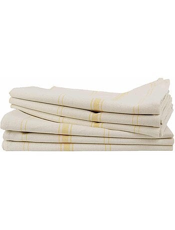 Lot de 6 torchons métis lin-coton BRASSERIE