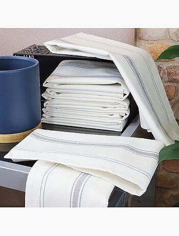 Lot de 6 torchons métis lin-coton BRASSERIE