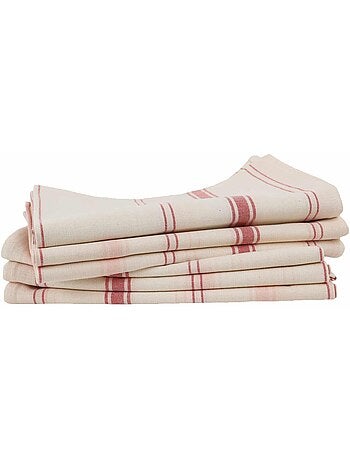 Lot de 6 torchons métis lin-coton BRASSERIE