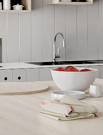 Lot de 6 torchons métis lin-coton BRASSERIE