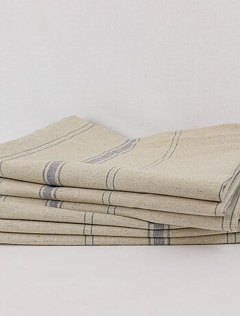 Lot de 6 torchons métis naturel lin-coton BRASSERIE