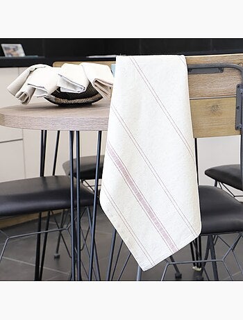 Lot de 6 torchons métis naturel lin-coton BRASSERIE