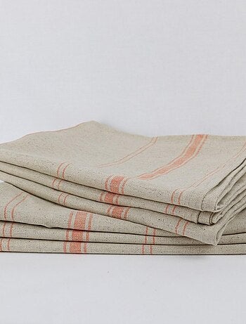 Lot de 6 torchons métis naturel lin-coton BRASSERIE