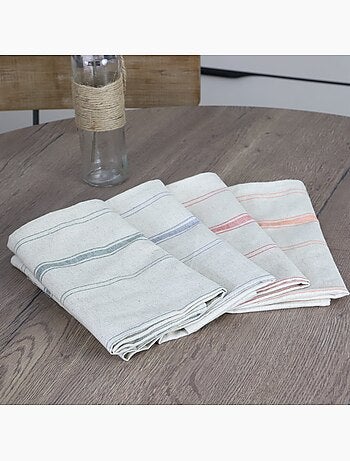 Lot de 6 torchons métis naturel lin-coton BRASSERIE