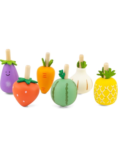 Lot de 6 toupies fruits et légumes - Kiabi