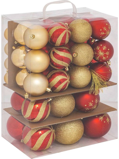 Lot de 60 boules de noël d'et rena - Kiabi