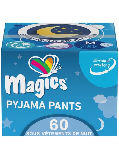 Lot de 60 couches-culottes nuit absorbantes taille m 17-30 kg - magics - Kiabi Lot de 60 couches-culottes nuit absorbantes taille m 17-30 kg - magics - Kiabi