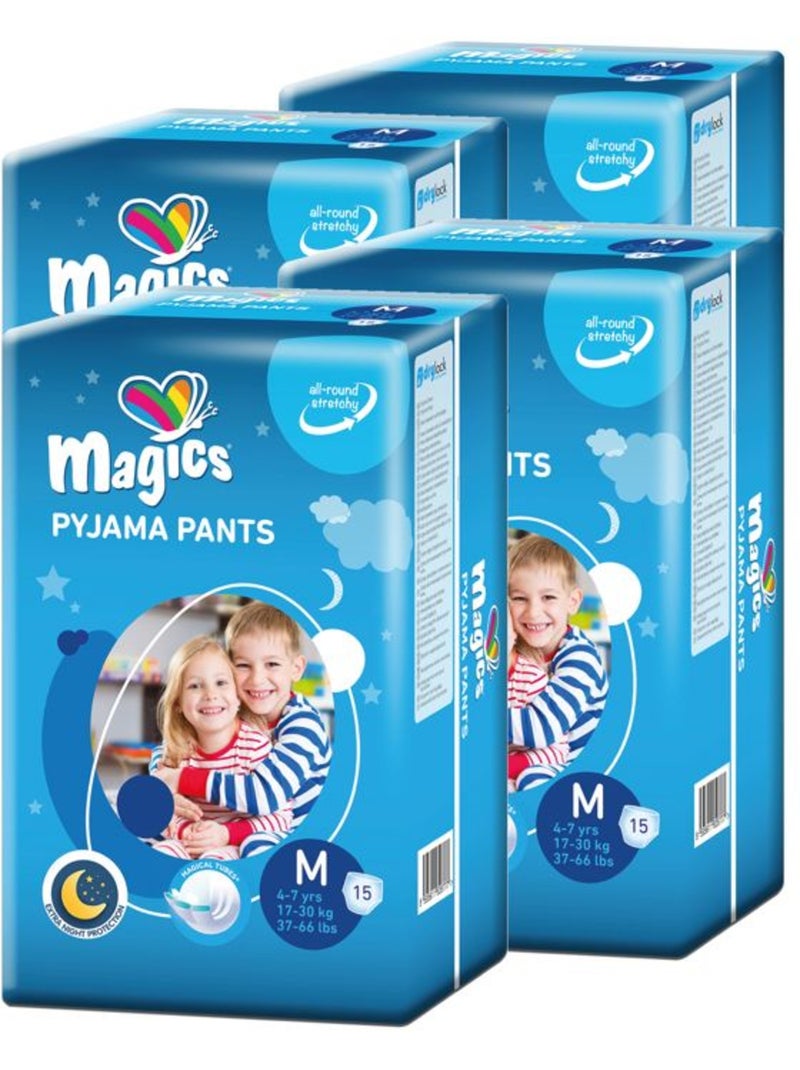 Lot de 60 couches-culottes nuit absorbantes taille m 17-30 kg - magics N/A - Kiabi