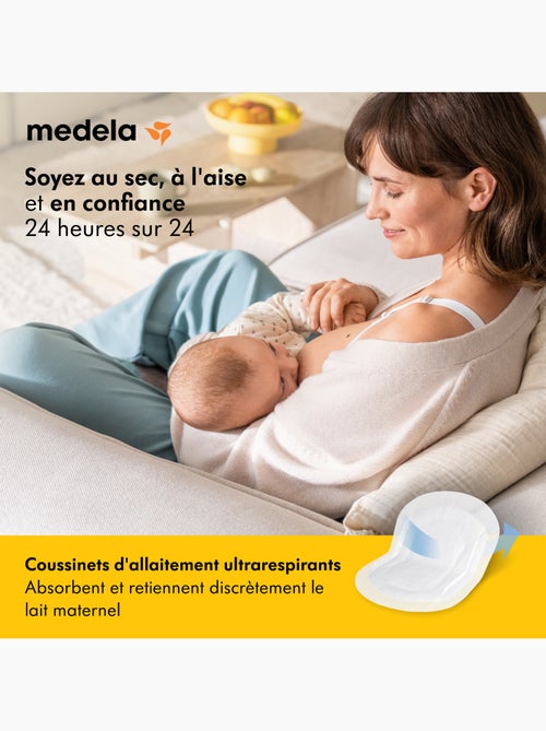 Lot de 60 coussinets d’allaitement lavables Medela Safe & Dry - Ultra doux, absorbants et - Kiabi Lot de 60 coussinets d’allaitement lavables Medela Safe & Dry - Ultra doux, absorbants et - Kiabi