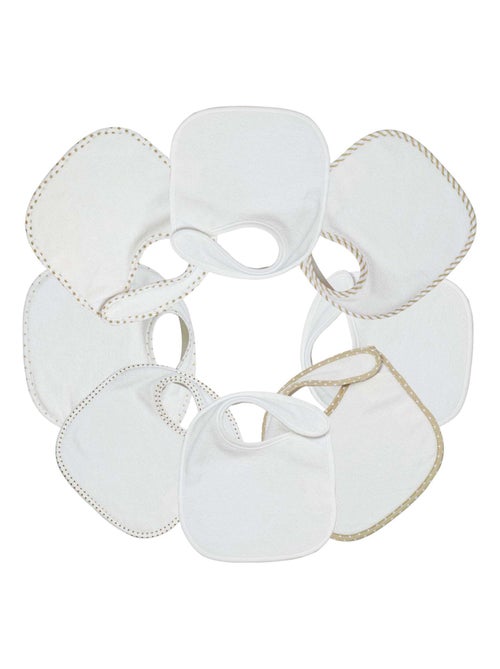 Lot de 7 bavoirs à velcro Essentiel écrus - Kiabi