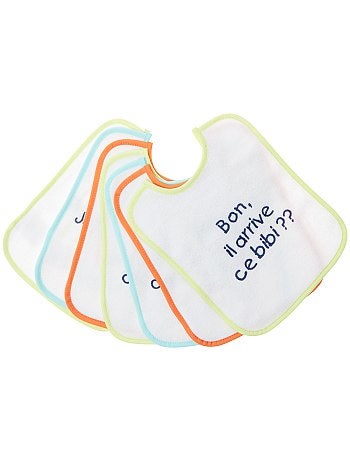 Lot de 7 bavoirs avec message