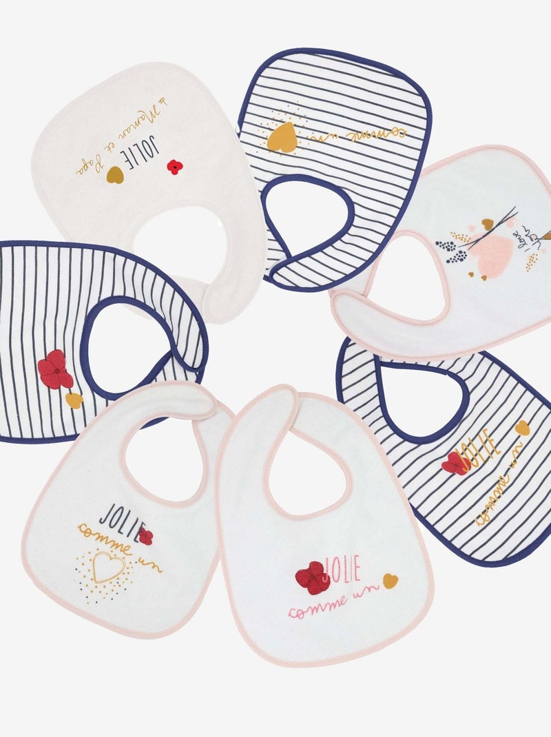 Lot de 7 bavoirs bébé Blanc - Kiabi