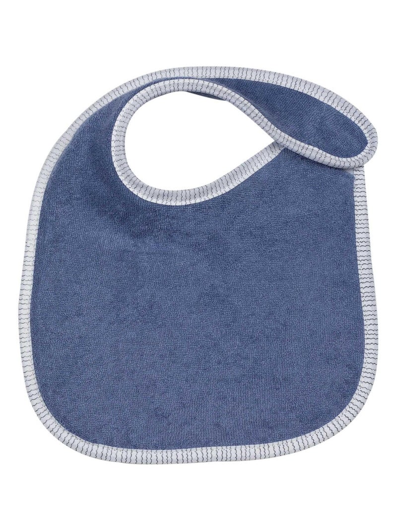Lot de 7 bavoirs de naissance à velcro bleu marine Bleu - Kiabi