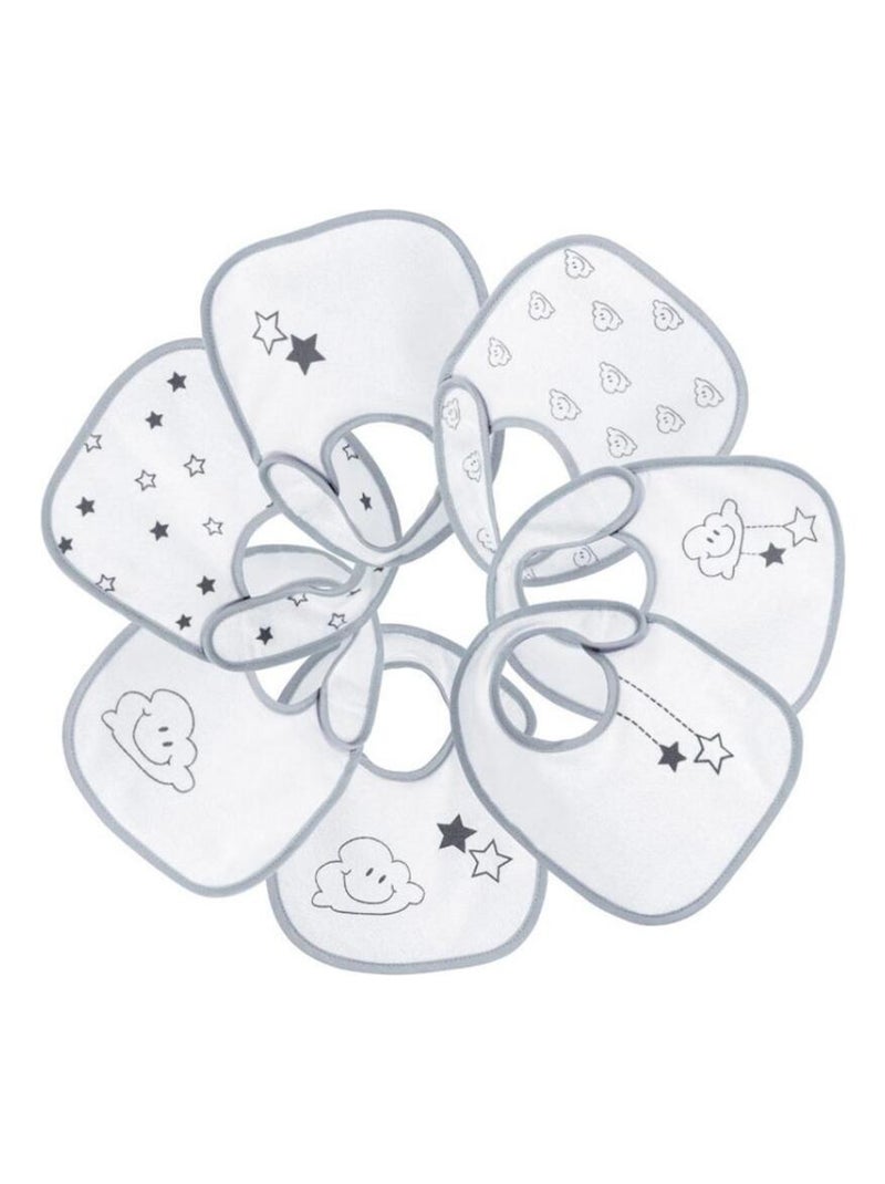 Lot de 7 bavoirs de naissance Nuage gris Gris - Kiabi