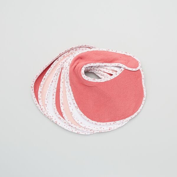 Lot De 7 Bavoirs Eponge A Scratch Bebe Fille Rose Kiabi 5 00