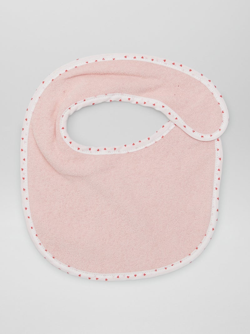 Lot de 7 bavoirs éponge à scratch Rose - Kiabi