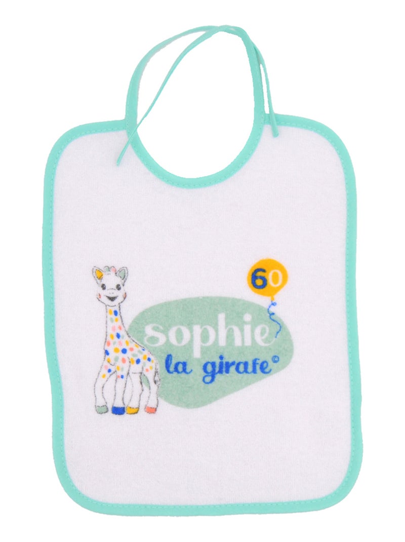 Lot de 7 bavoirs naissance à lacets Sophie la Girafe Edition Anniversaire Vert - Kiabi