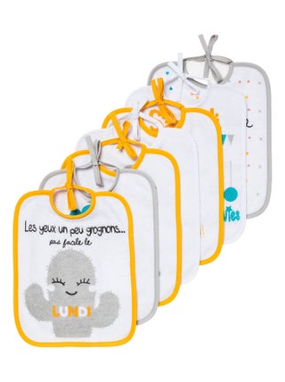 Lot de 7 bavoirs naissance semainiers