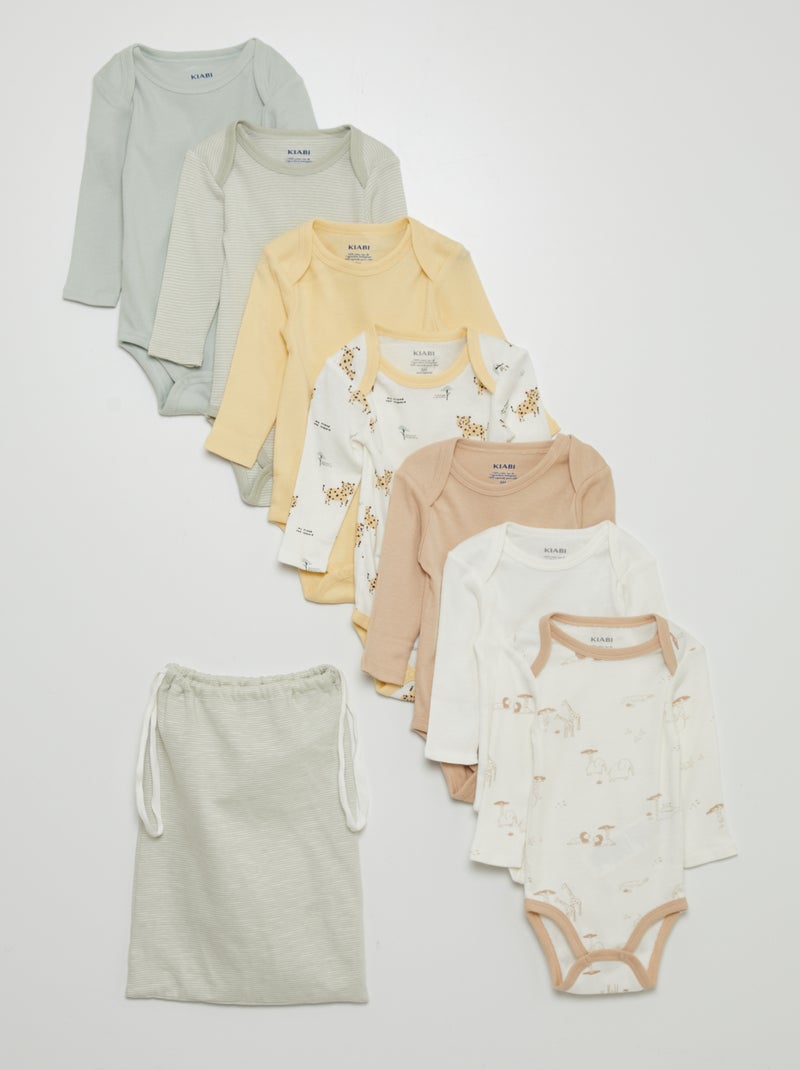 Lot de 7 bodies BEIGE - Kiabi