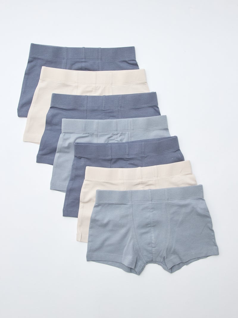 Lot de 7 boxers en coton Beige - Kiabi