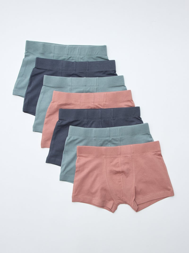 Lot de 7 boxers en coton Marron - Kiabi