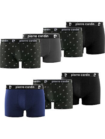 Lot de 7 boxers homme en coton basic print pierre cardin