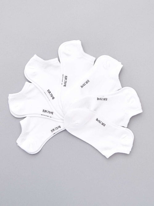 Lot de 7 chaussettes en coton invisibles pour femme - Kiabi Lot de 7 chaussettes en coton invisibles pour femme - Kiabi