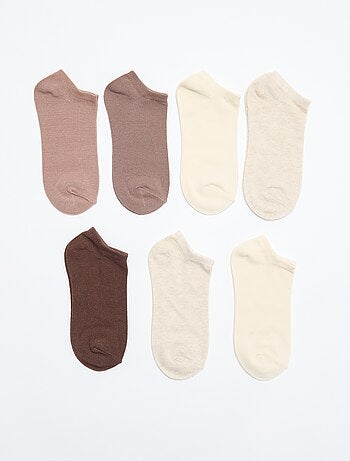 Lot de 7 chaussettes en coton invisibles pour femme