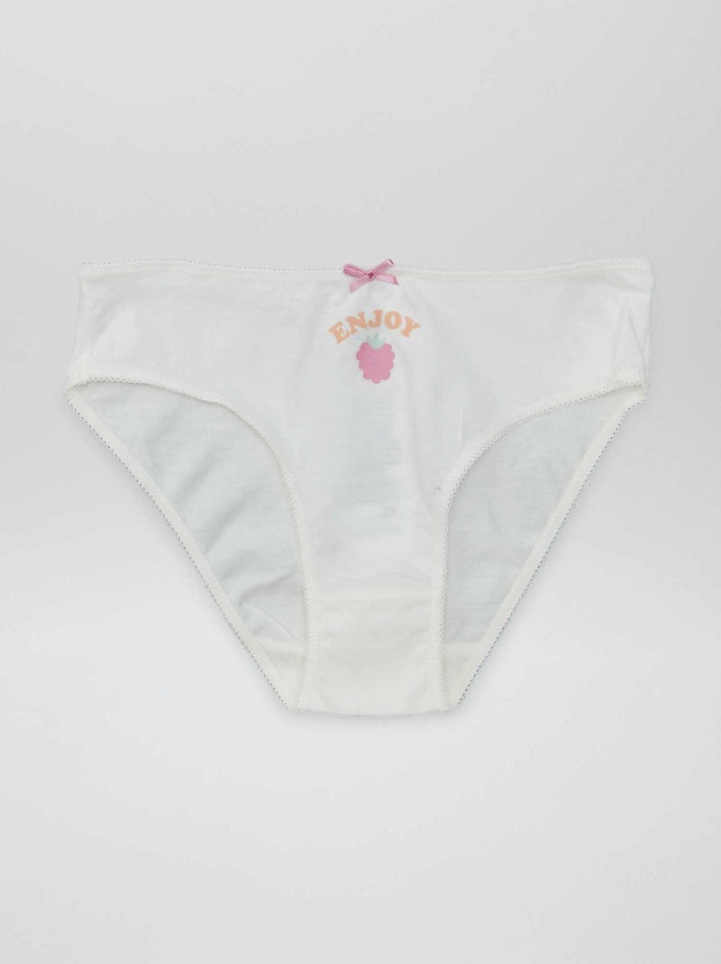 Lot de 7 culottes Jaune/blanc/rose/bleu - Kiabi