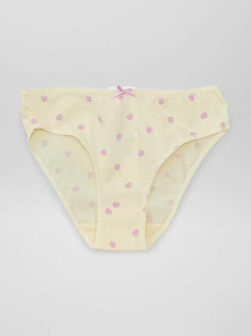 Lot de 7 culottes Jaune/blanc/rose/bleu - Kiabi