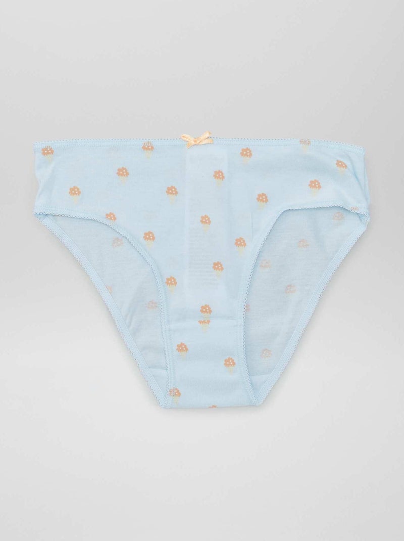 Lot de 7 culottes Jaune/blanc/rose/bleu - Kiabi