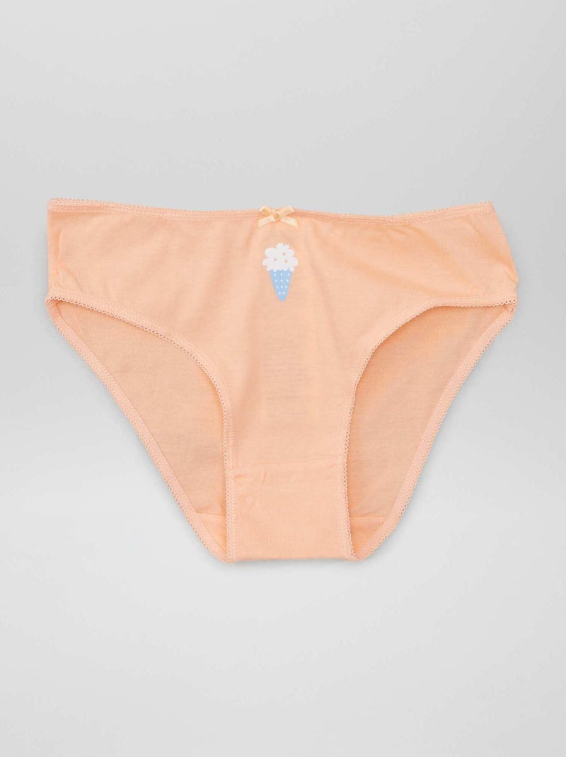 Lot de 7 culottes Jaune/blanc/rose/bleu - Kiabi