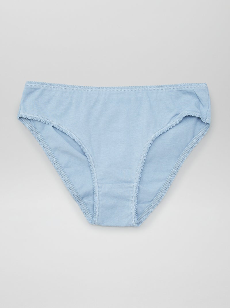 Lot de 7 culottes unies Bleu - Kiabi