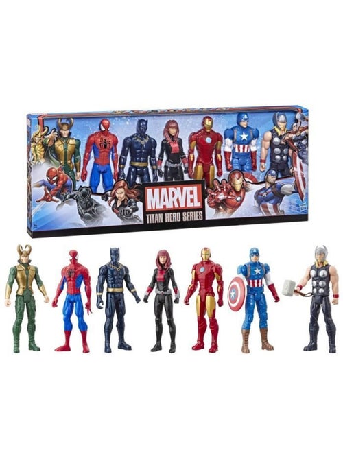 Lot de 7 figurines 30 cm articulées - avengers - hasbro titan hero series - Kiabi