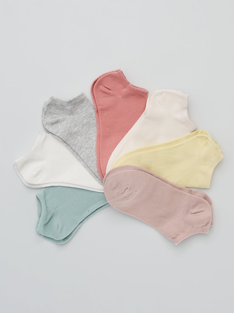 Lot de 7 paires de chaussettes invisibles Beige - Kiabi