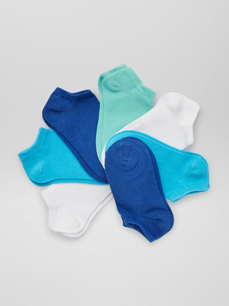 Lot de 7 paires de chaussettes invisibles Bleu - Kiabi
