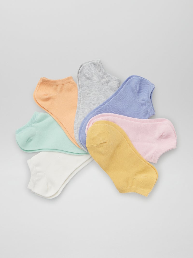 Lot de 7 paires de chaussettes invisibles multicolore - Kiabi