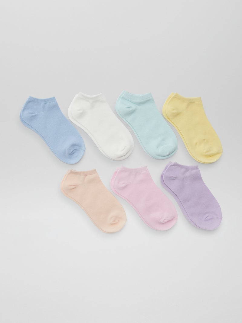 Lot de 7 paires de chaussettes invisibles Multicolore - Kiabi
