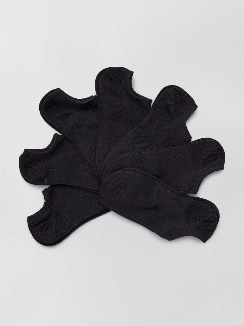 Lot de 7 paires de chaussettes invisibles noir - Kiabi